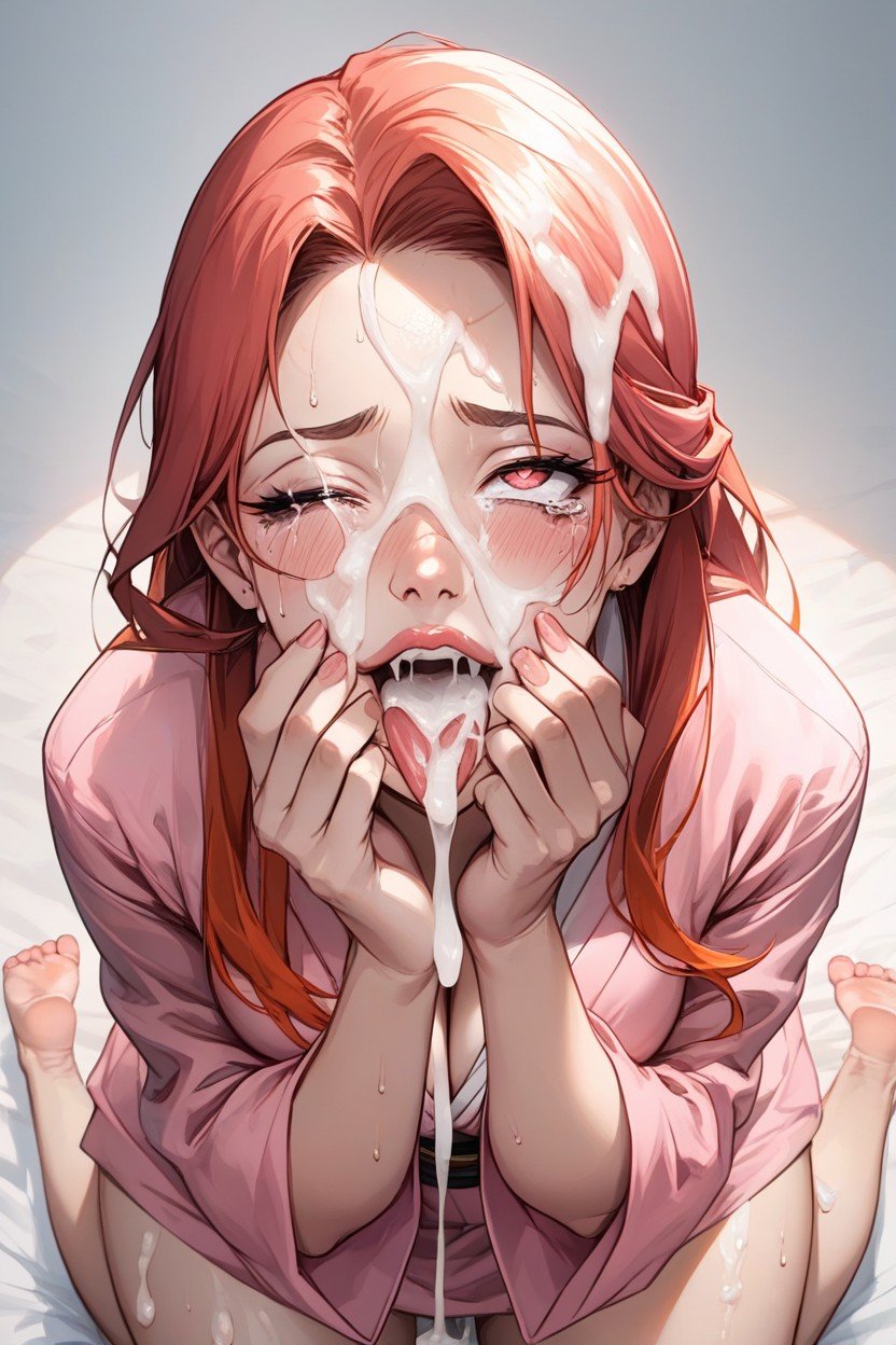 뷰어를 보면서, 아헤가오, Cum On ThighsAI 포르노