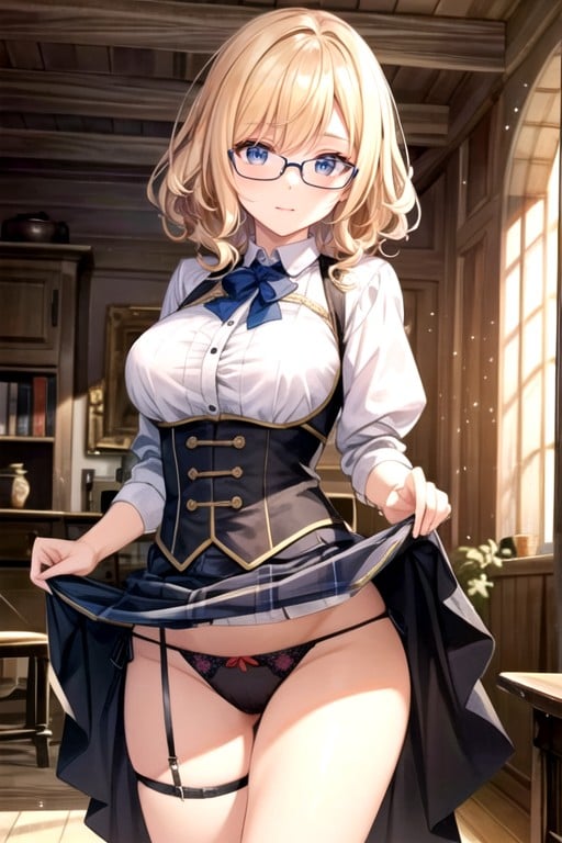 Glasses, Medieval, Lifting Skirt AI Porn