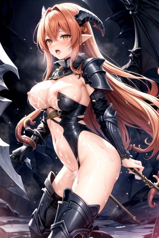 Race Demigod, Orgasm, Orange Hair Hairstyle Orange Hair Hentai AI Porn