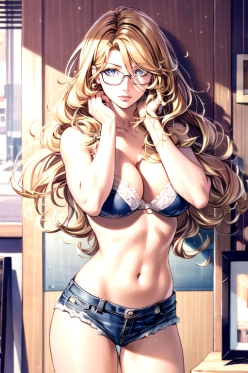 Gyaru, Glasses, Curly AI Porn