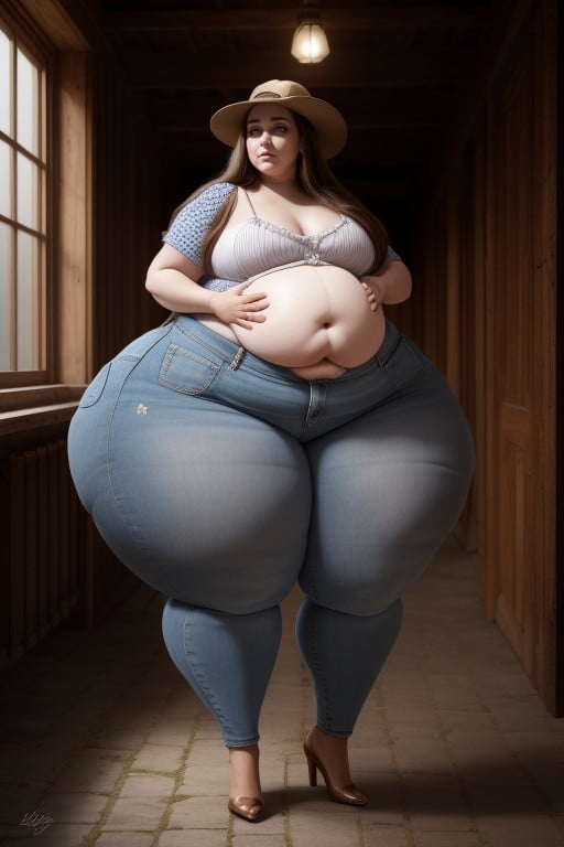 Américaine, Agriculteur, Hyper Big BellyPorno IA