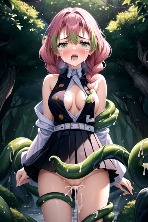 Mitsuri Kanroji (demon Slayer), Crying, Tentacles Hentai AI Porn