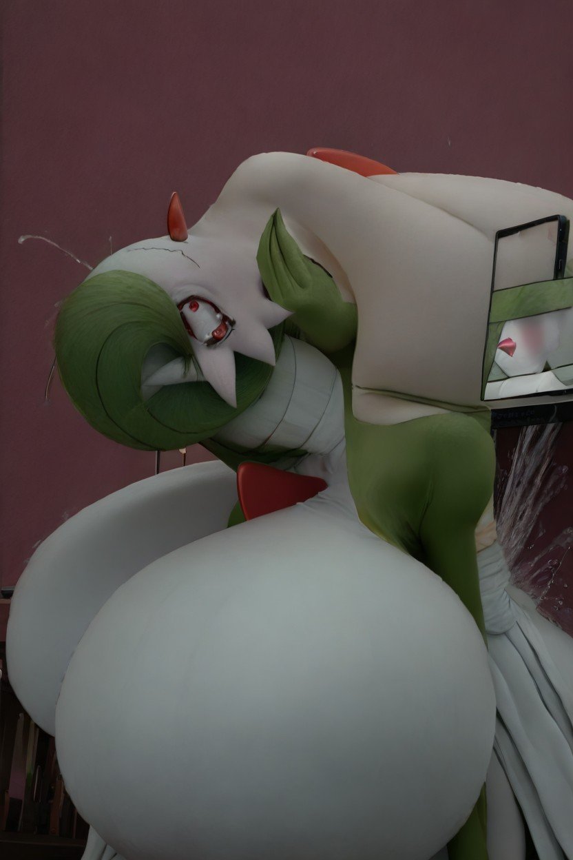 Hourglass Figure, Gardevoir Over Meters Tall, Mint Latex Thigh High BootsPorno AI