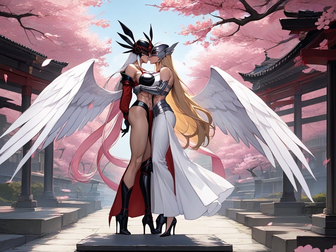 30+, Full Armor, Ladydevimon And Angewomon From DigimonPorno AI Hentai