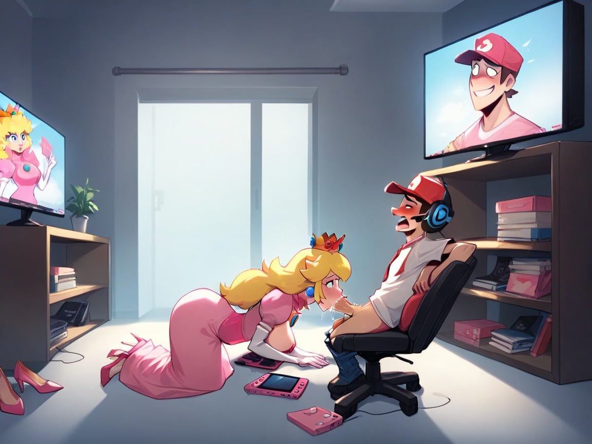 Princess Peach Seals The Deal With Sex, Tv, Nintendo Pornografia de IA