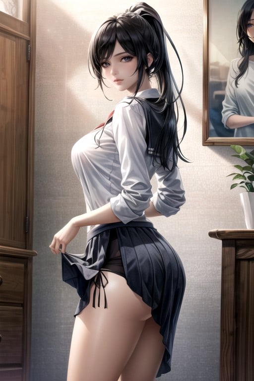 Black Hair, Standing, Surreal Shemale AI Porn