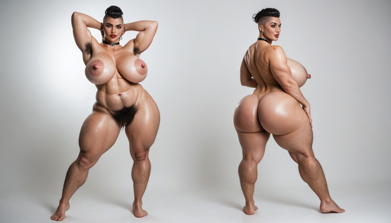 Hyper Huge Thick Thighs, Hyper Plump Labia, Pink Pussy AI Porn