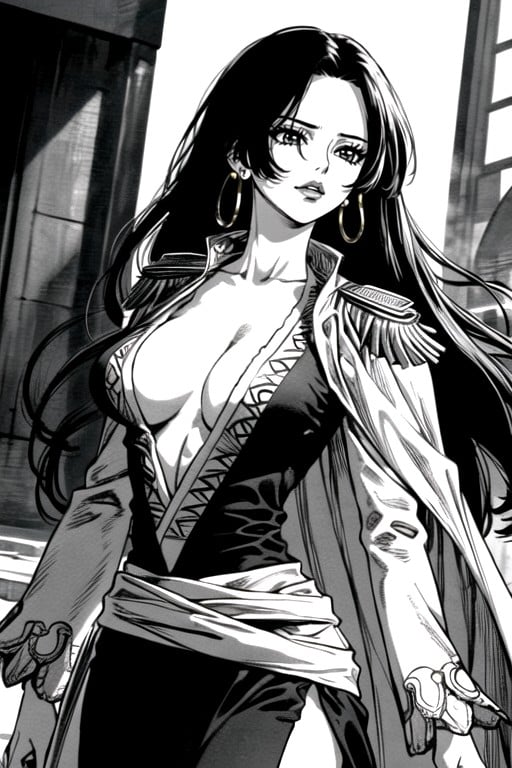 Foto Da Cintura, Boa Hancock (one Piece), Black & White Manga Hentai IA pornografia