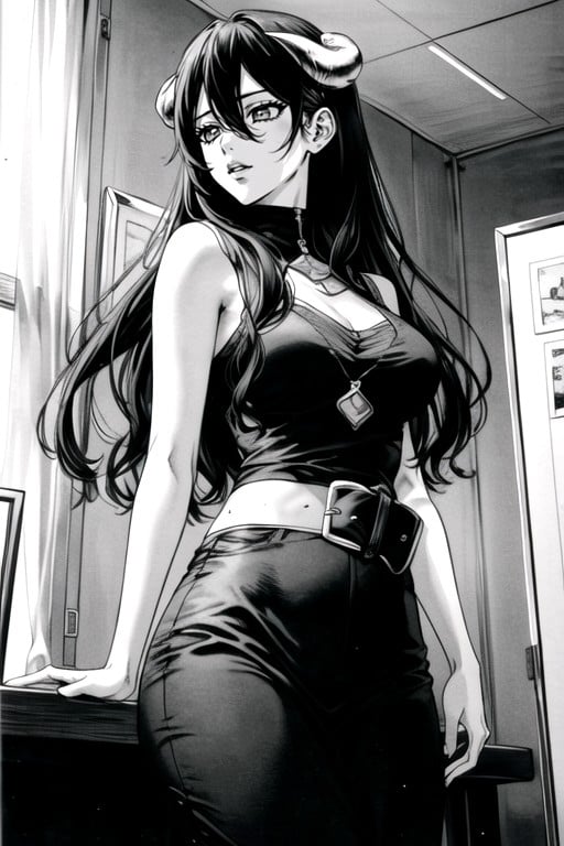 Manga (noir Et Blanc), Tir À La Taille, 1 PersonnePorno IA transsexuelle