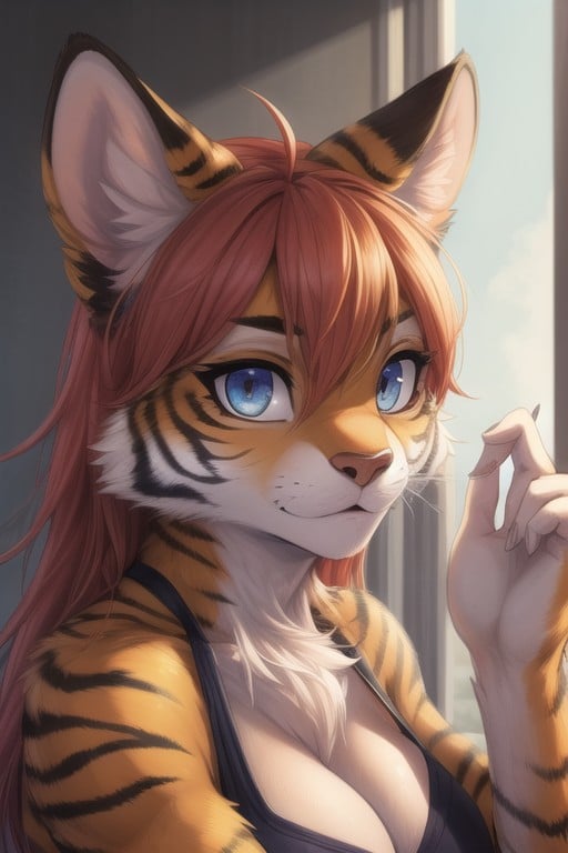 Tiger, Looking At Viewer Furry AI Porn