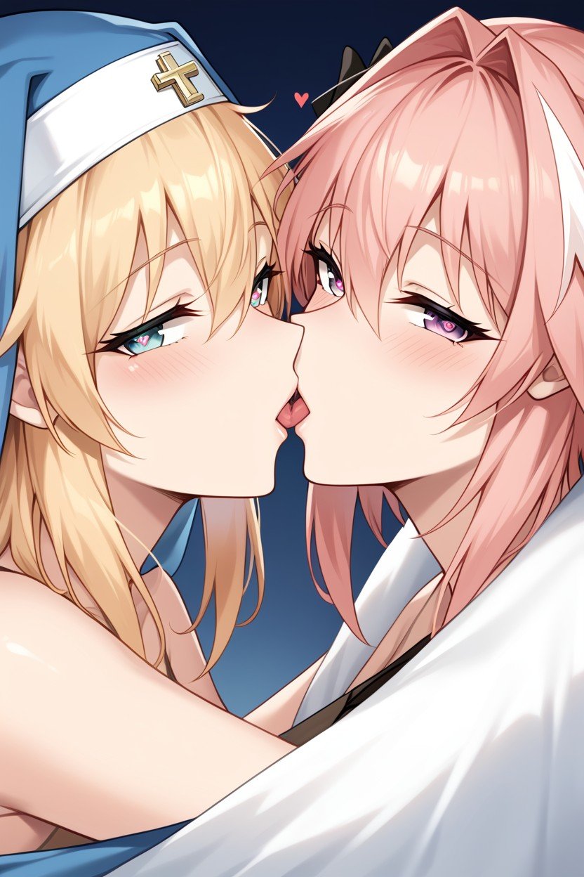 Heart Eyes, Cute, Gay Kiss AI Porn