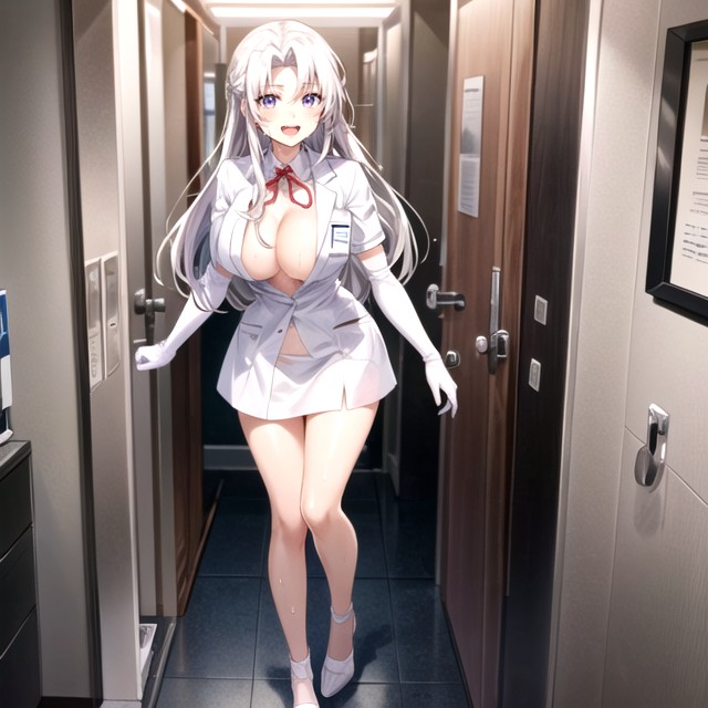 Boobs, Doctor Lab Coat, ボタンを外した状態AIポルノ