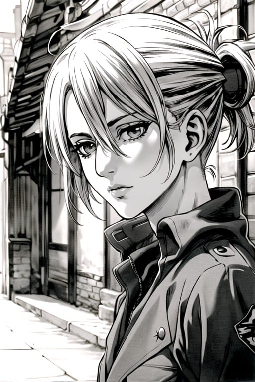 Manga (noir Et Blanc), Annie Leonhart (attack On Titan), Tir À La TaillePorno IA