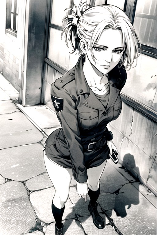 Annie Leonhart (attack On Titan), Cuerpo Completo, Manga (blanco Y Negro)Porno AI Hentai