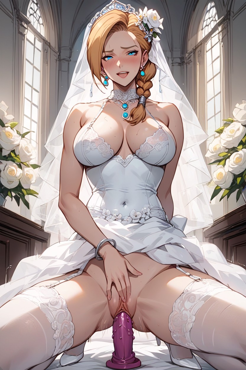 Gasps, Gorgeous Wedding Dresses, Dildo RideヘンタイAIポルノ