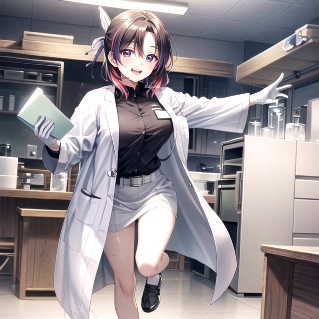 Hospital, 단추가 풀린, Doctor Lab CoatAI 포르노