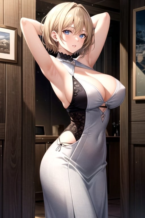 Arms Up, 50+, Very Short Hair AI Porn