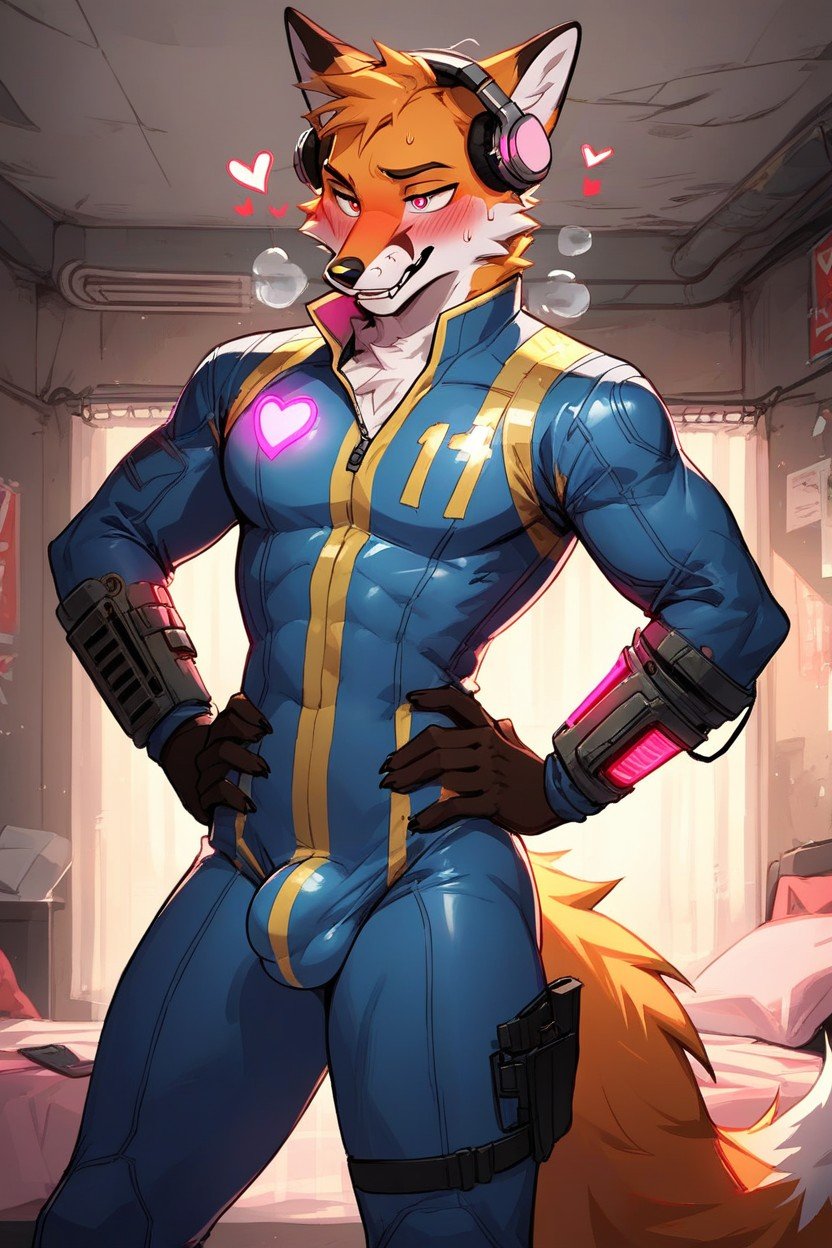 Dünn, Pink Fallout Vault Suit, LiebesherzenFurry KI Porno