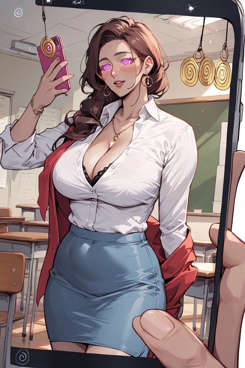 Cleavage, Blouse, Empty Classroom퍼리 AI 포르노