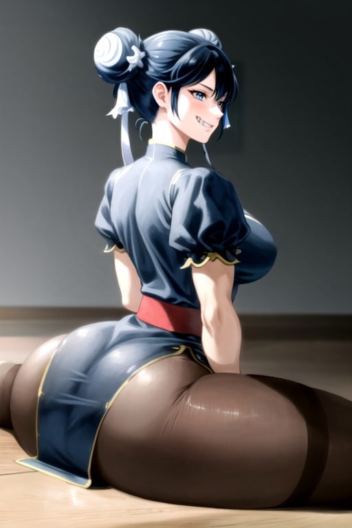 Divisões (vista Traseira), Chun Li (street Fighter), Bunda Extremamente Grande Hentai IA pornografia