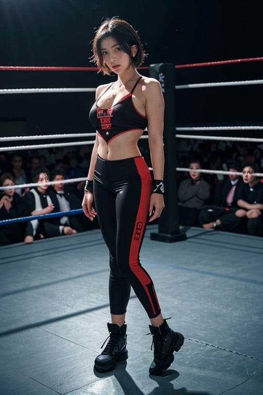 Full Body, Wrestler, Very Short Hair AI Porn