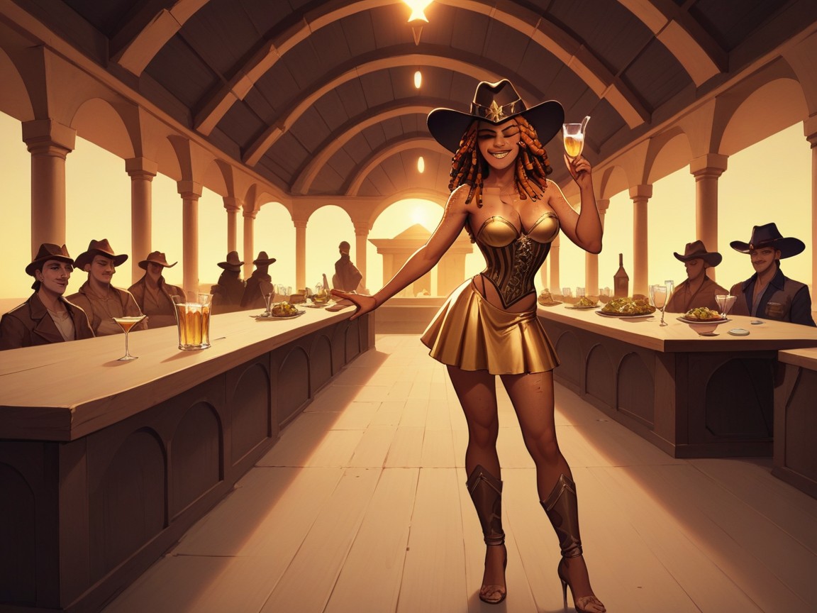 Waitress, Freckles, Medium Breast AI Porn