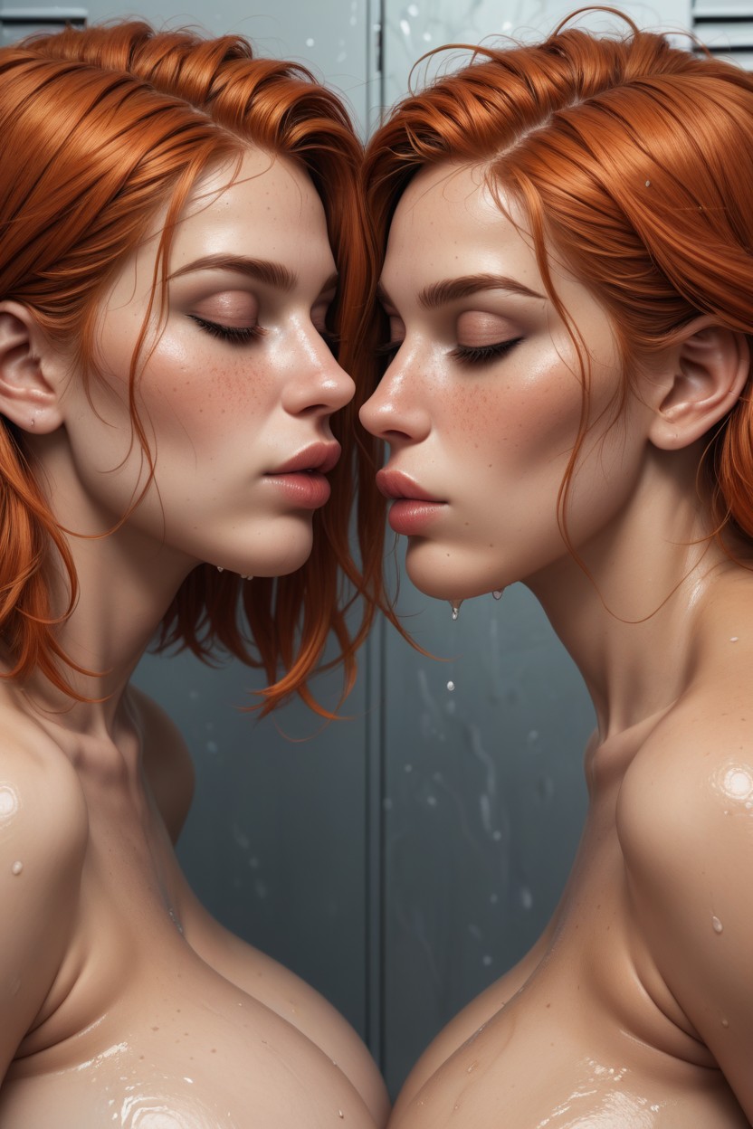 Soaked Hair, Beautiful Face, Messy Hair Shemale AI Porn