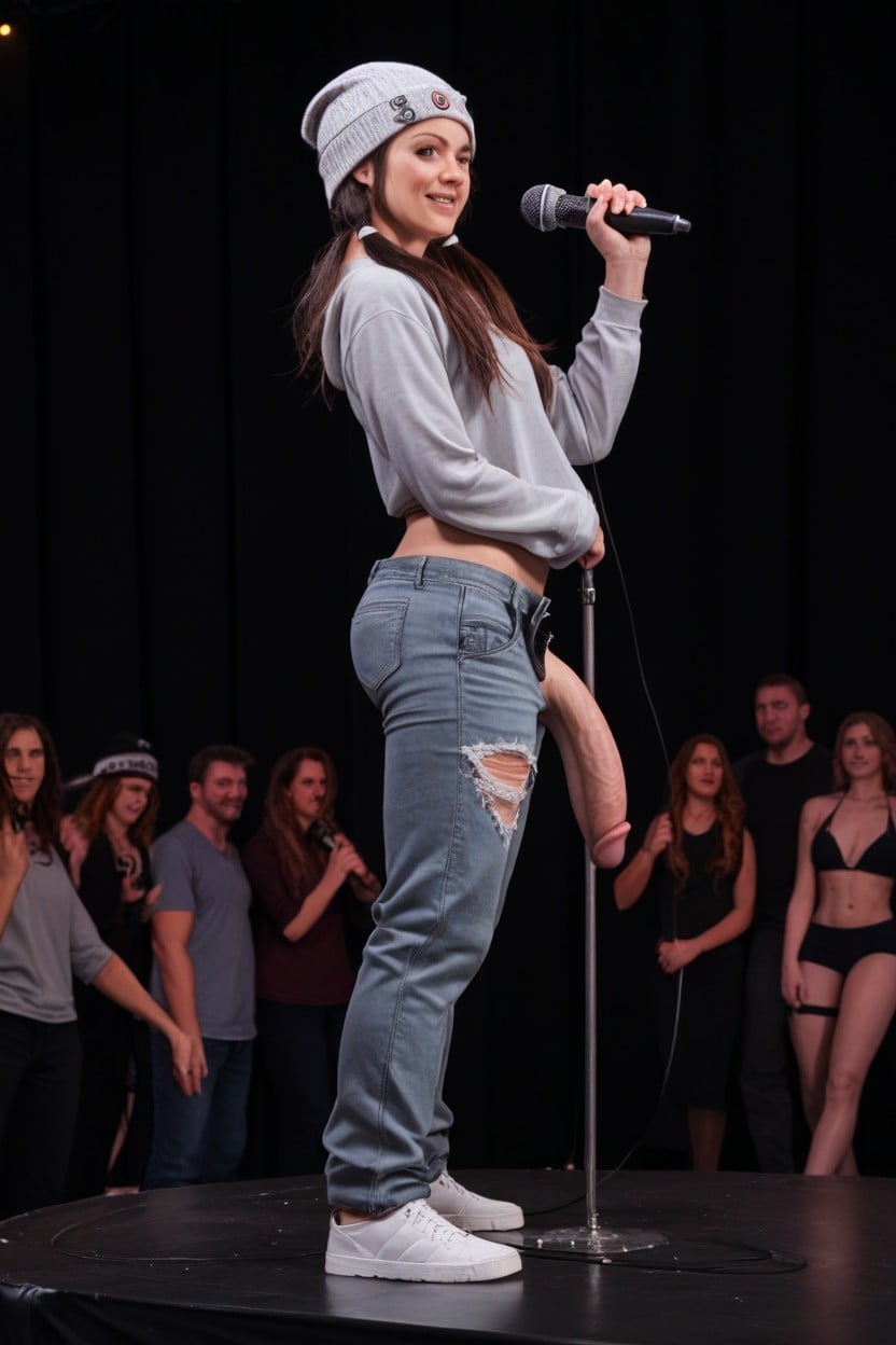 Audience, Flaccid Penis, Night Club Shemale AI Porn
