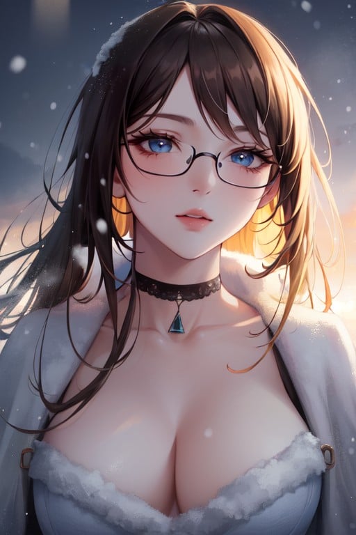 Nevado, Atardecer, Cuerpo CompletoPorno AI Hentai