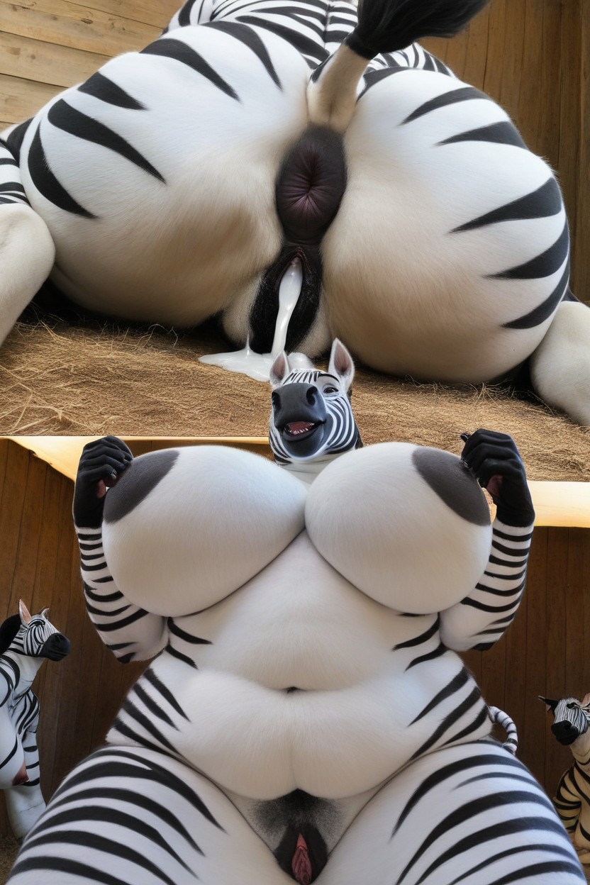 Kneeling, Wet Vagina, Pubic Hair Furry AI Porn