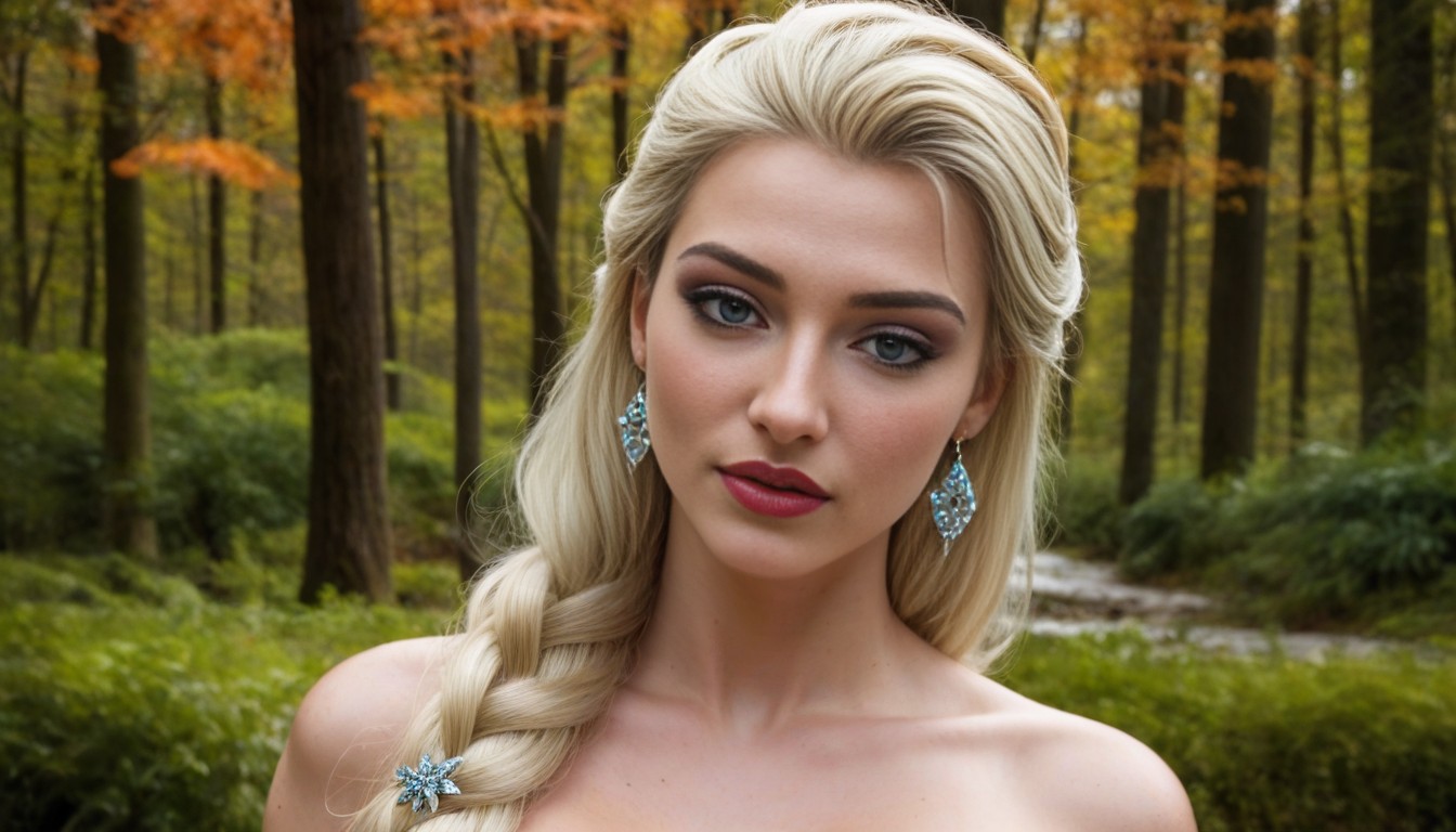 Blonde Beautiful Long Hairs, Fit Sensual Form, Lovely Seductive High Heels AI Porn
