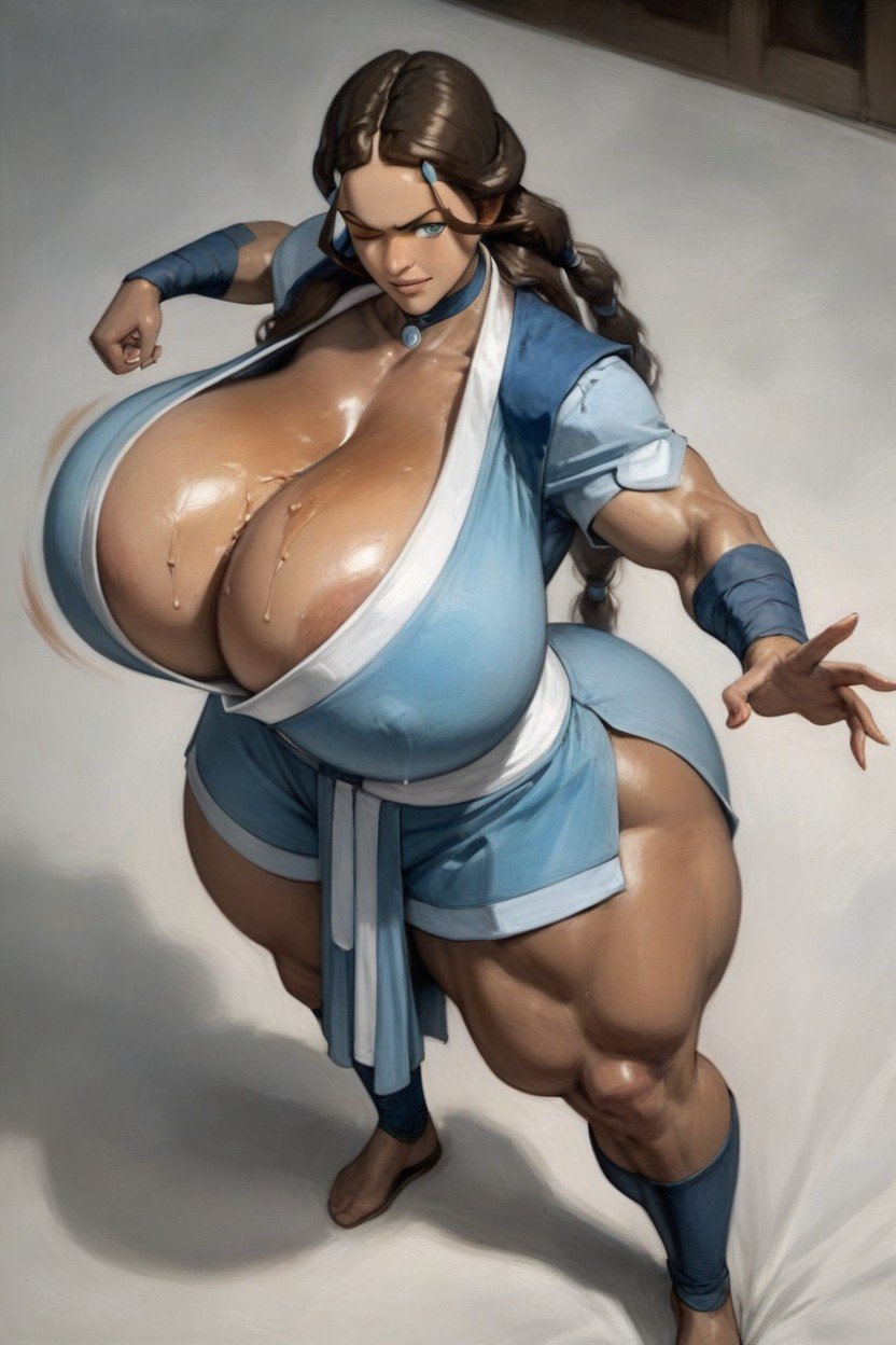 Thick Thighs, Martial Art Pose, Bottom Heavy AI Porn