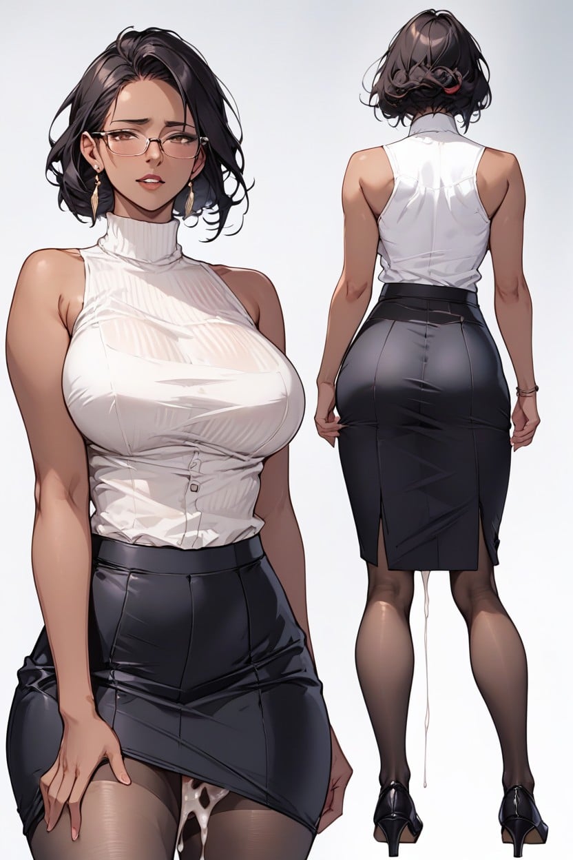 Side View, Cowgirl, Open Clothes AI Porn