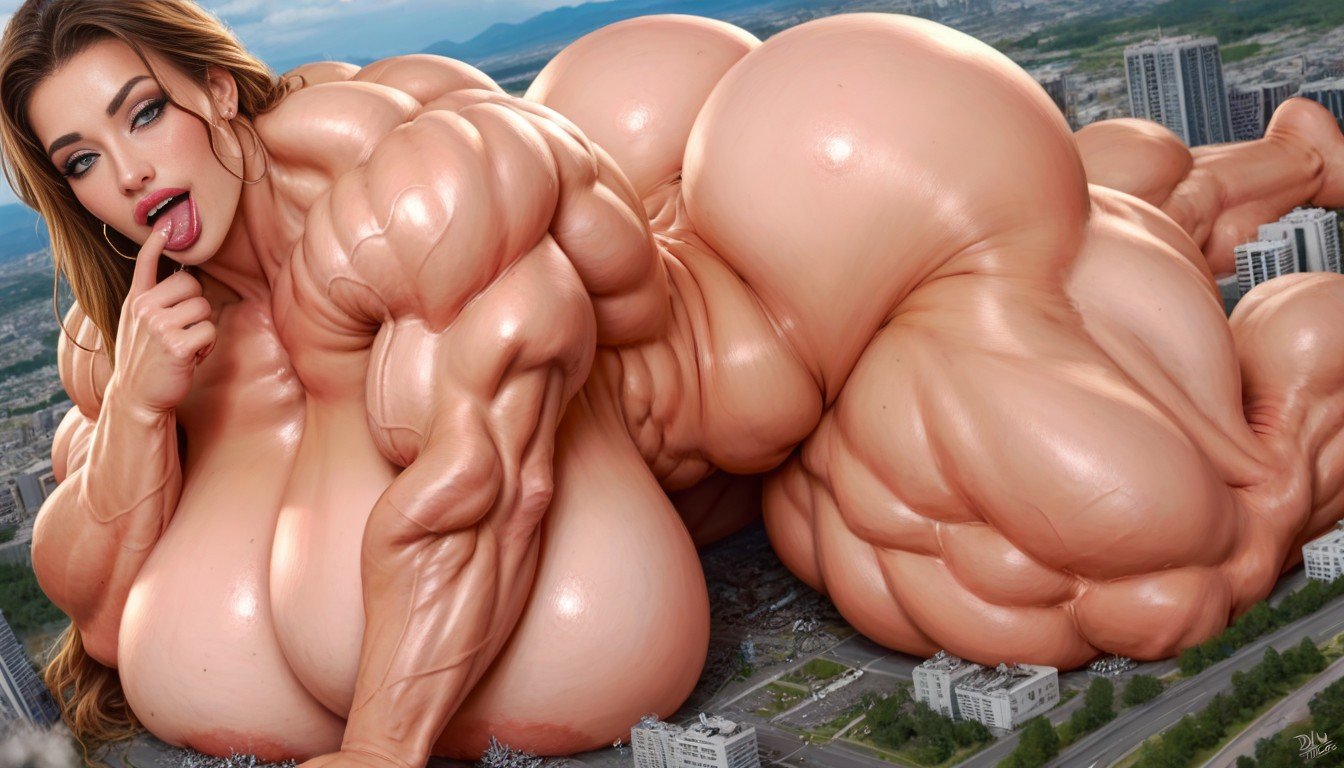 Bunda Extremamente Grande, Giantess, De Cima Para Baixo Pornografia de IA