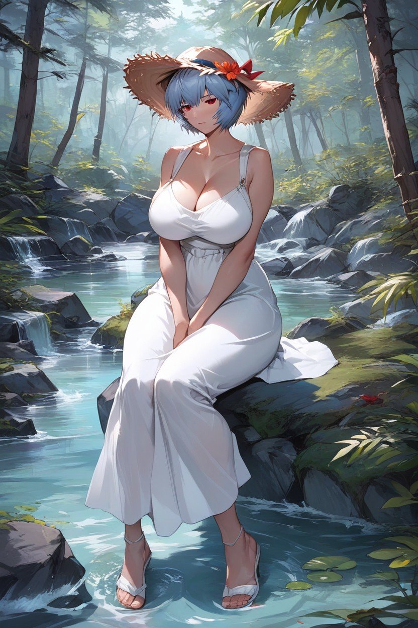 Detailed Eyes, Massive Breast, Forest AI Porn