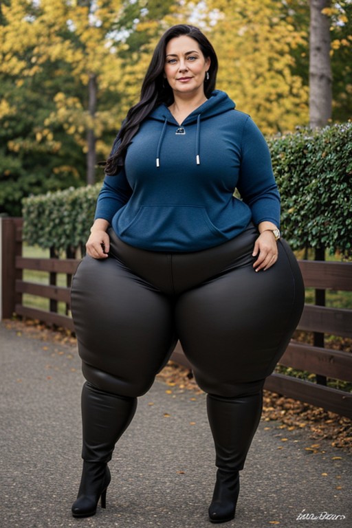 Italian Hispanic, Disproportionate Wide Hips, Huge Breasts AI Porn
