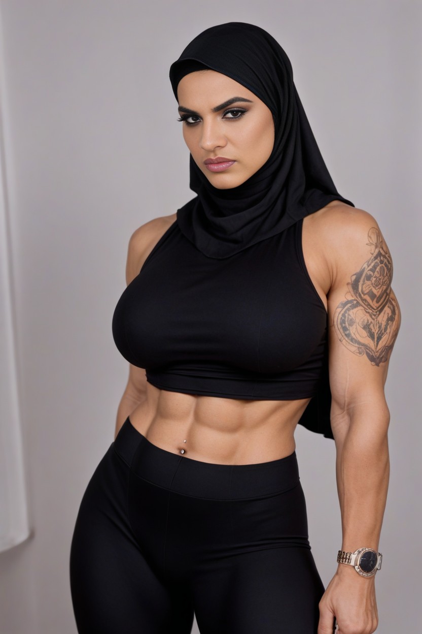 Angry, Tattoo, Extremely Muscular AI Porn