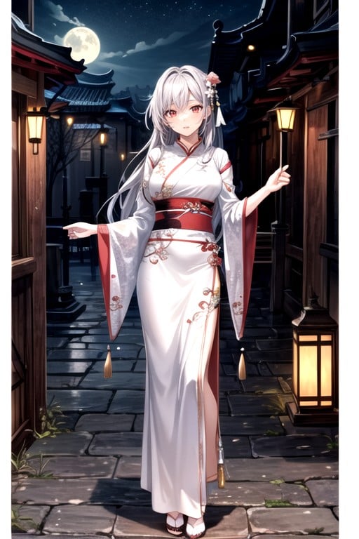 Red Eyes, Night, Black Chinese Hanfu Hentai AI Porn