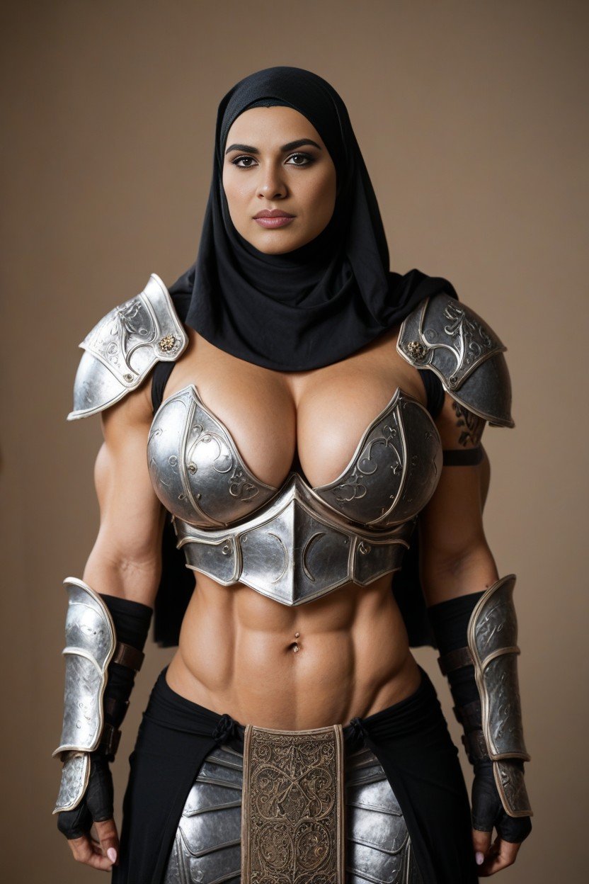 Arab, Armor Gloves, Extremely Muscular Shemale AI Porn