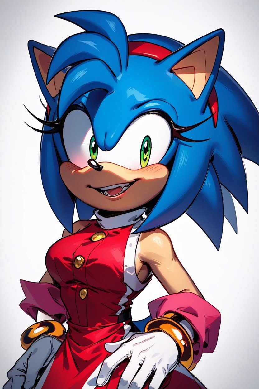 Head Swap, Sonic's Head On Amy's Body, Pink BodyPorno AI Furry