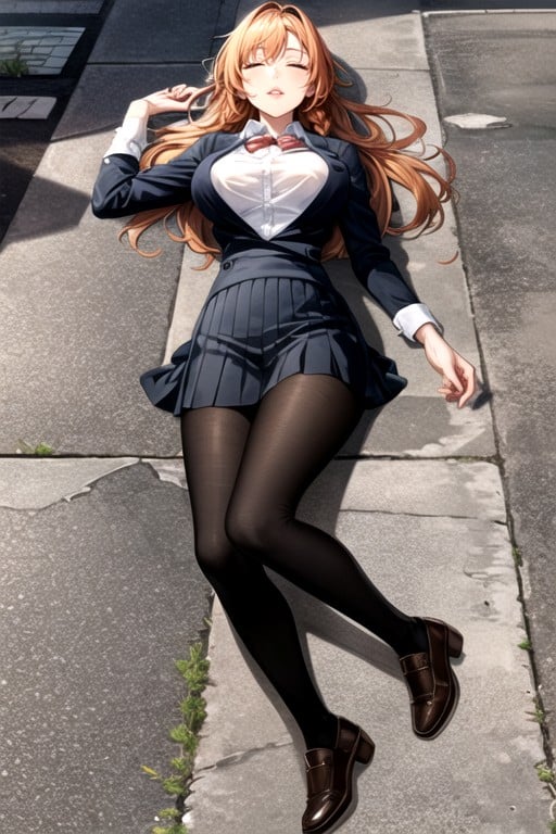 Lying On The Pavement, Full Body, Passed Out Shemale AI Porn