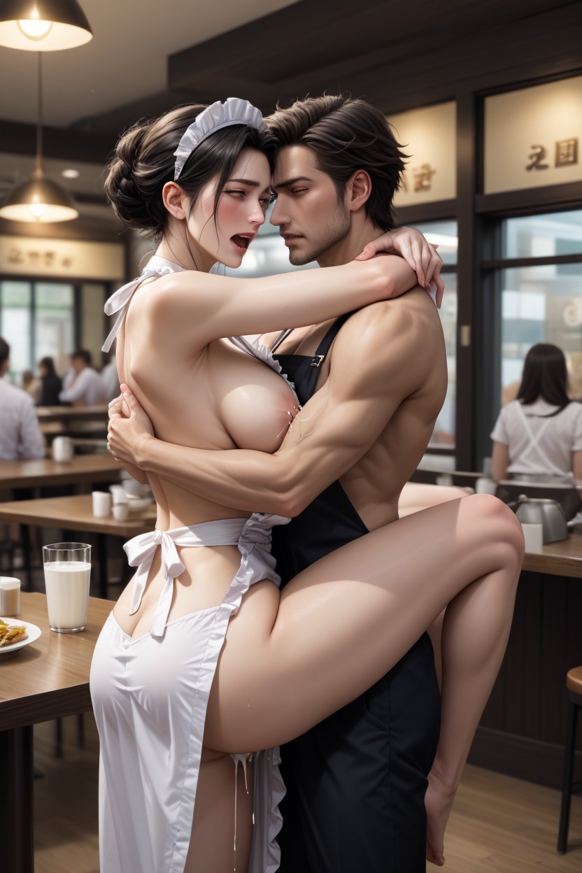 Orgasm, 2 People, Restaurant Hentai AI Porn