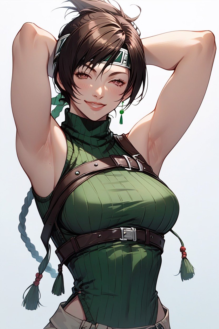 Yuffie Kisaragi Original Costume, Seductive Pose, Perfect BodyPorno IA