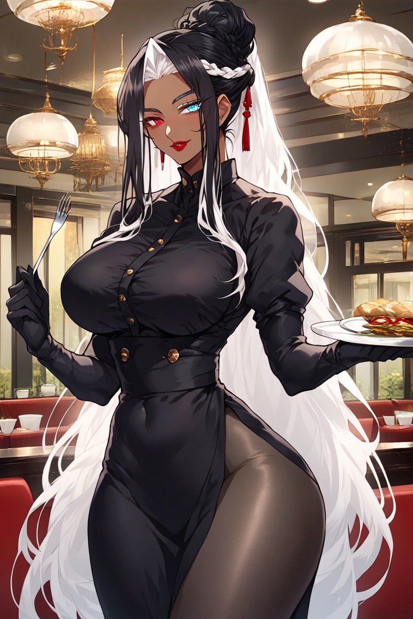 苗條, Extremly Long Ponytail, Red LipstickAI黃片