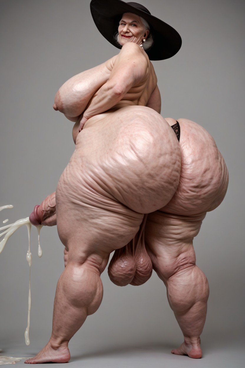 Stretch Marks On Legs, Wrinkled Face, Wrinkled Skin Shemale AI Porn