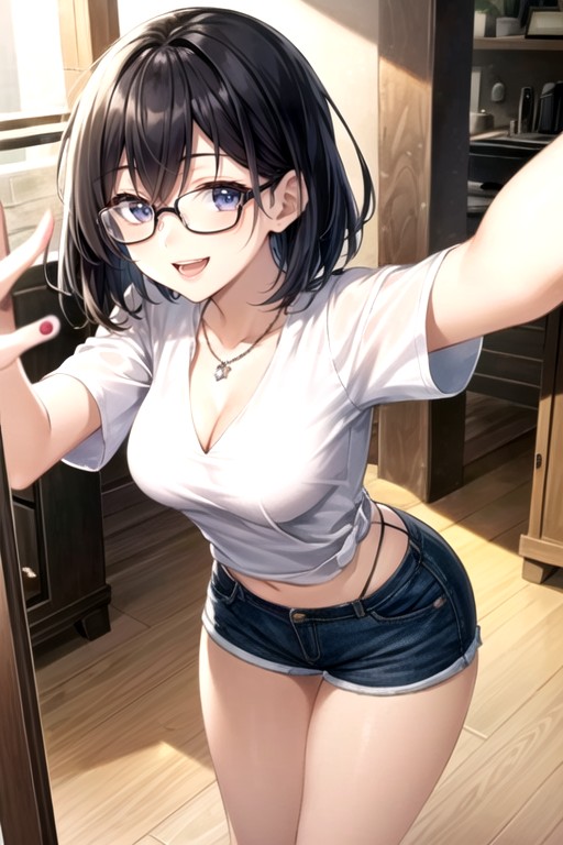 スキニー, 18, Wearing Shorts And A ShirtAIポルノ