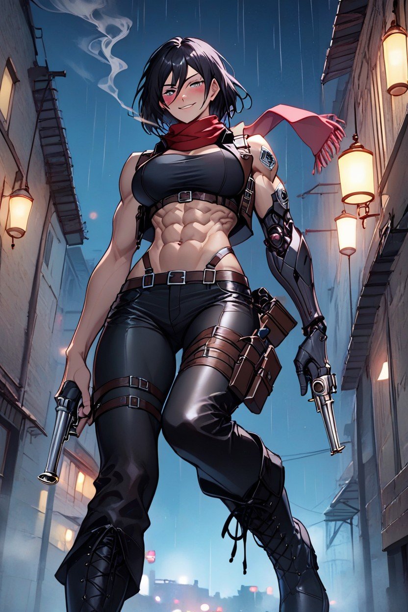 Cidade Ciberpunk, Cyberpunk Style Hair, Mikasa Ackerman Attack On Titan Hentai IA pornografia