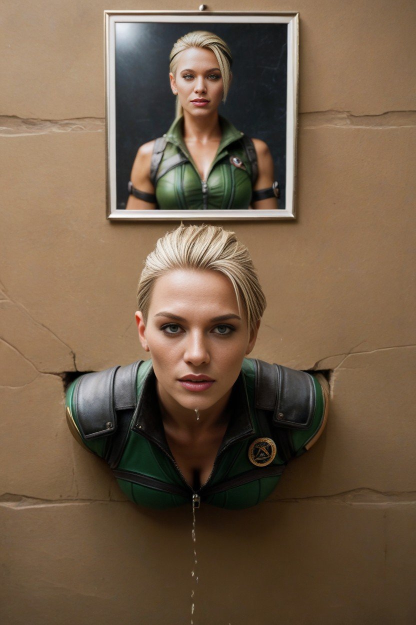 Bent Over, Sonya Blade From Mortal Kombat, Stuck Through Wall Pornografia de IA