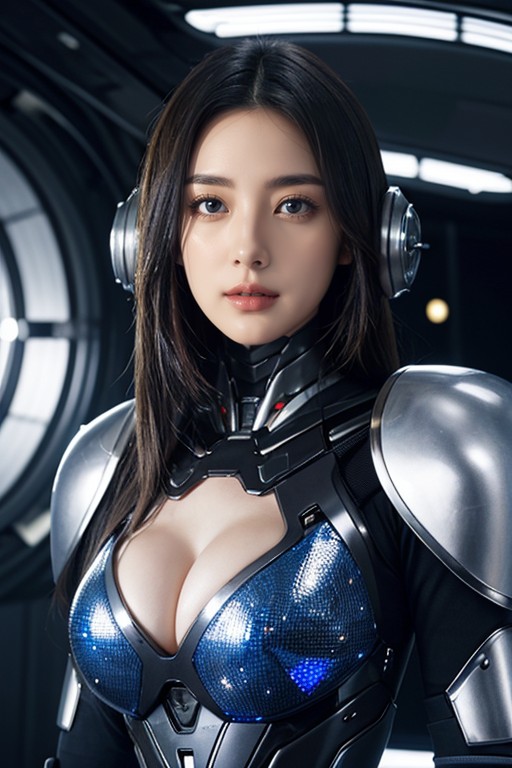 Japanese, Robot Armor, Cleavage AI Porn