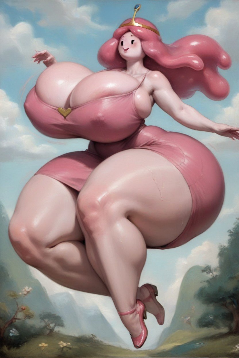 Thick Thighs, Pink, Extremely Large Ass AI Porn